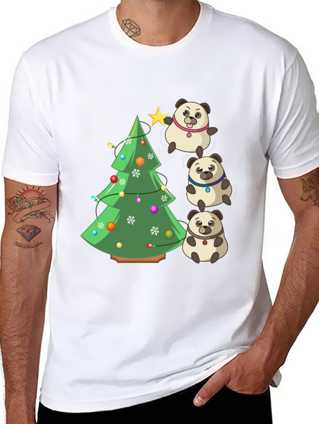 Christmas Pug Panda T-Shirt