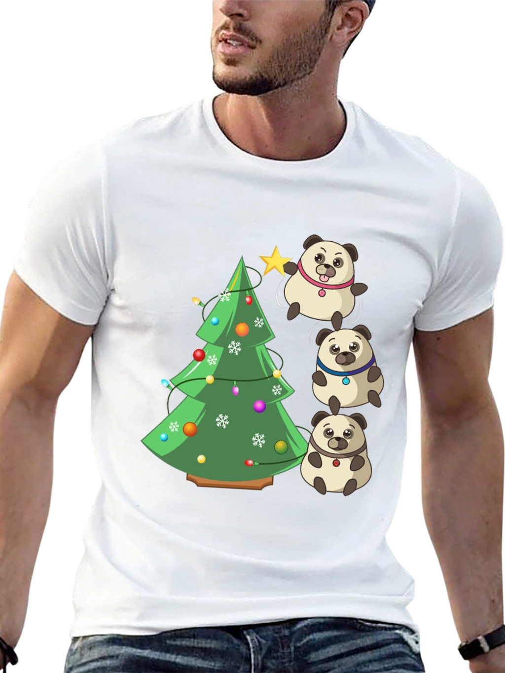 Christmas Pug Panda T-Shirt