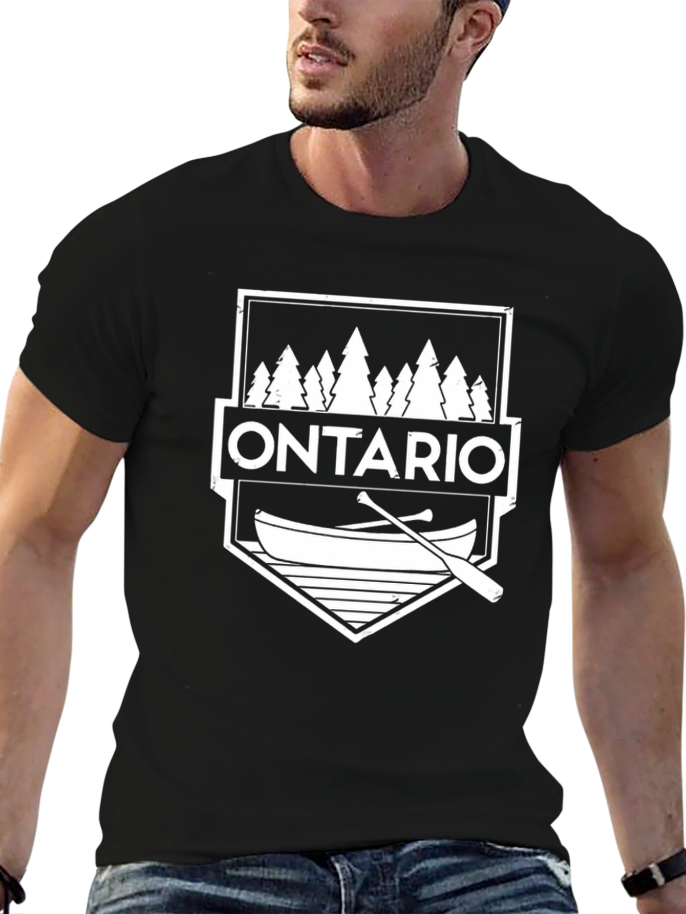 Ontario Canoe Graphic T-Shirt - Black