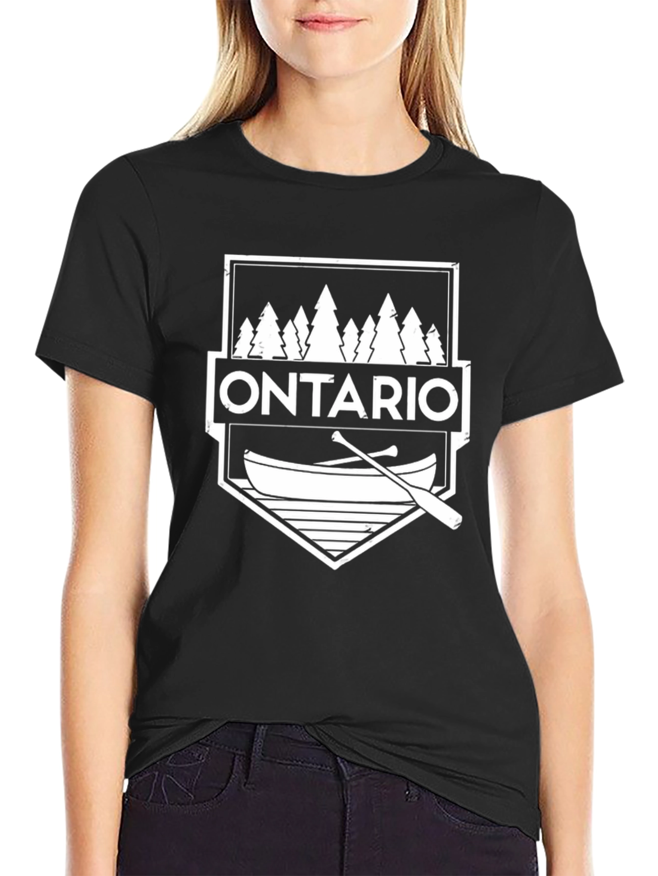Ontario Canoe Graphic T-Shirt - Black