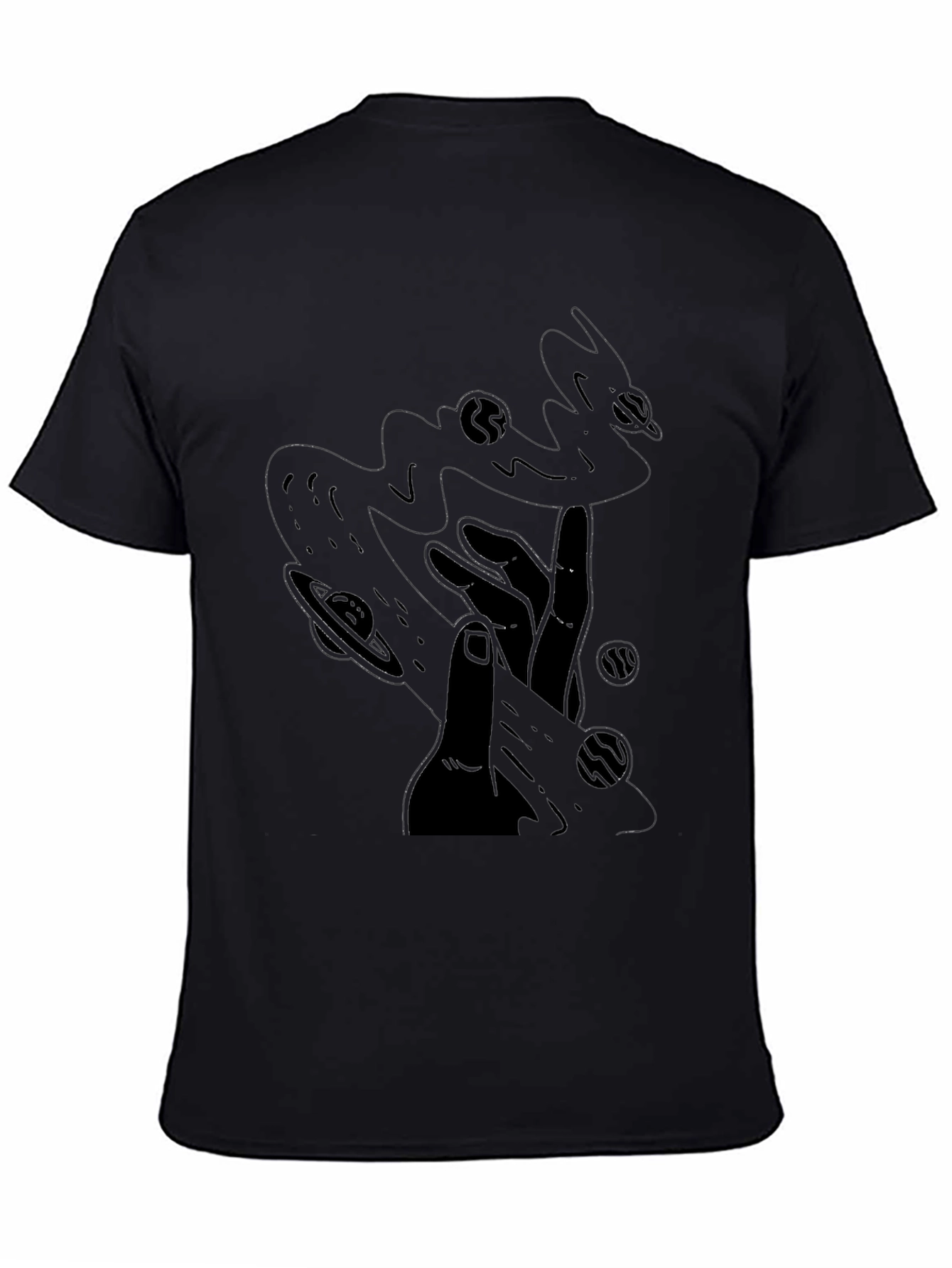 Cosmic Touch Black T-Shirt