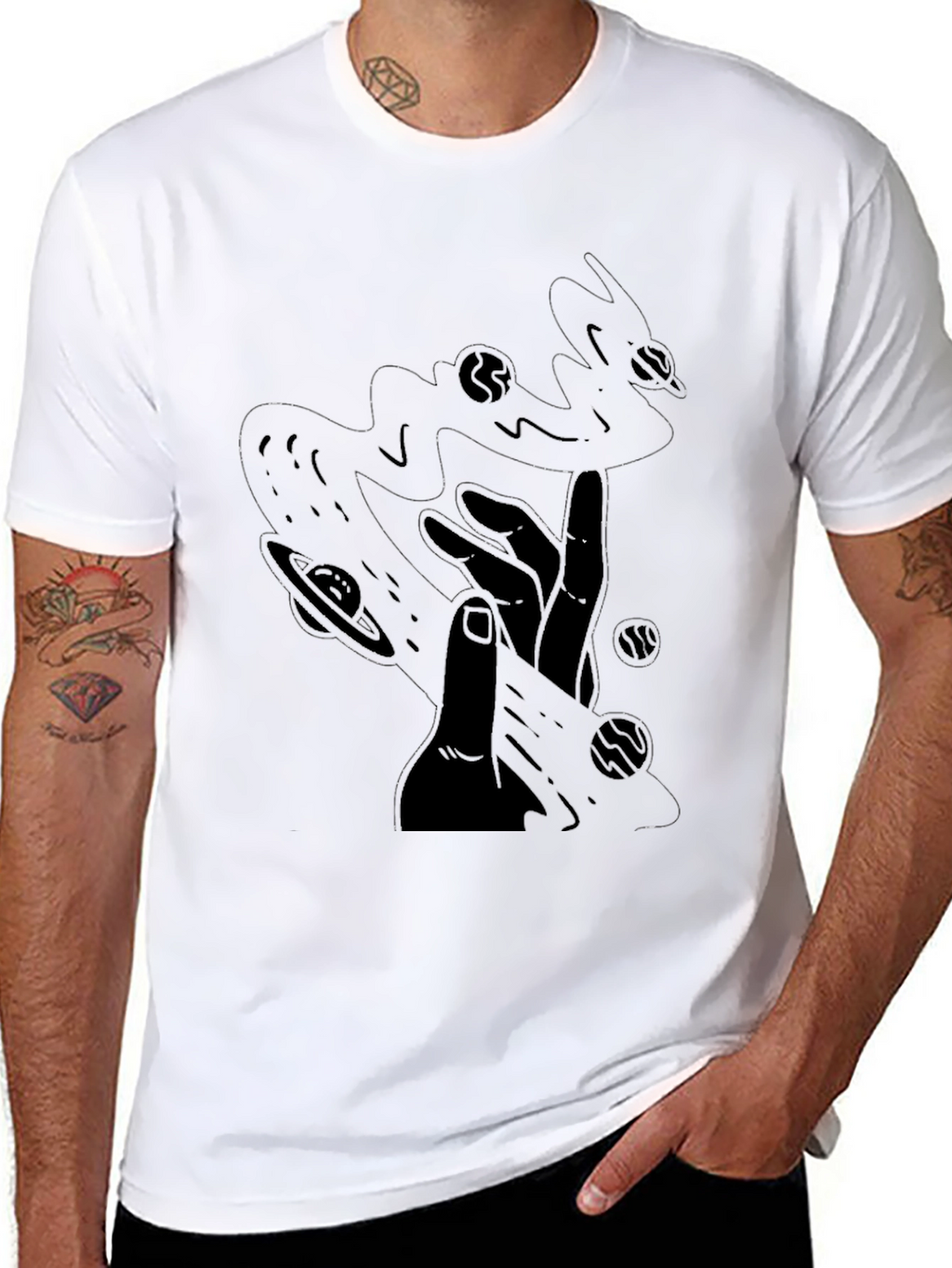Cosmic Touch Black T-Shirt