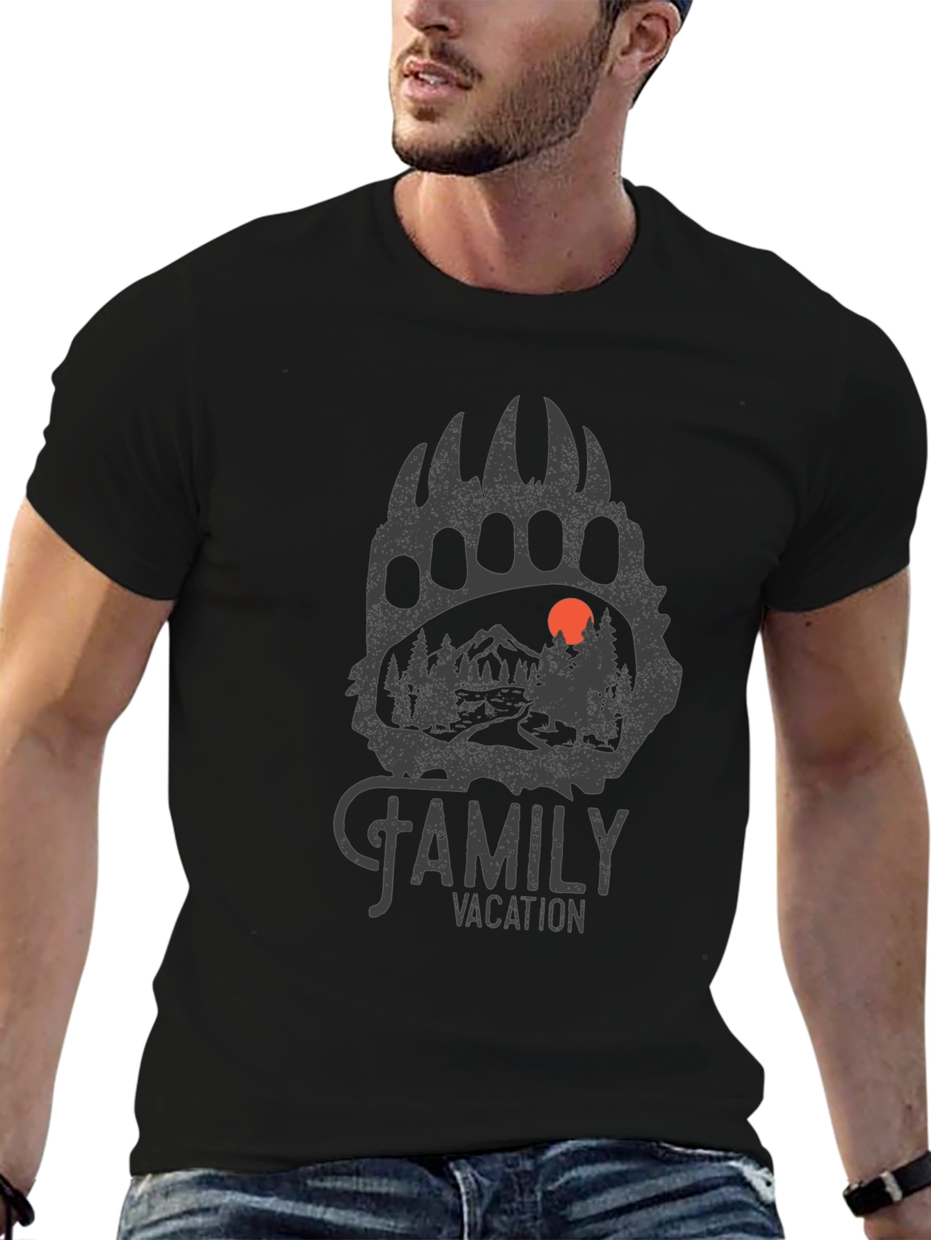 Family Vacation Bear Paw Graphic Tee