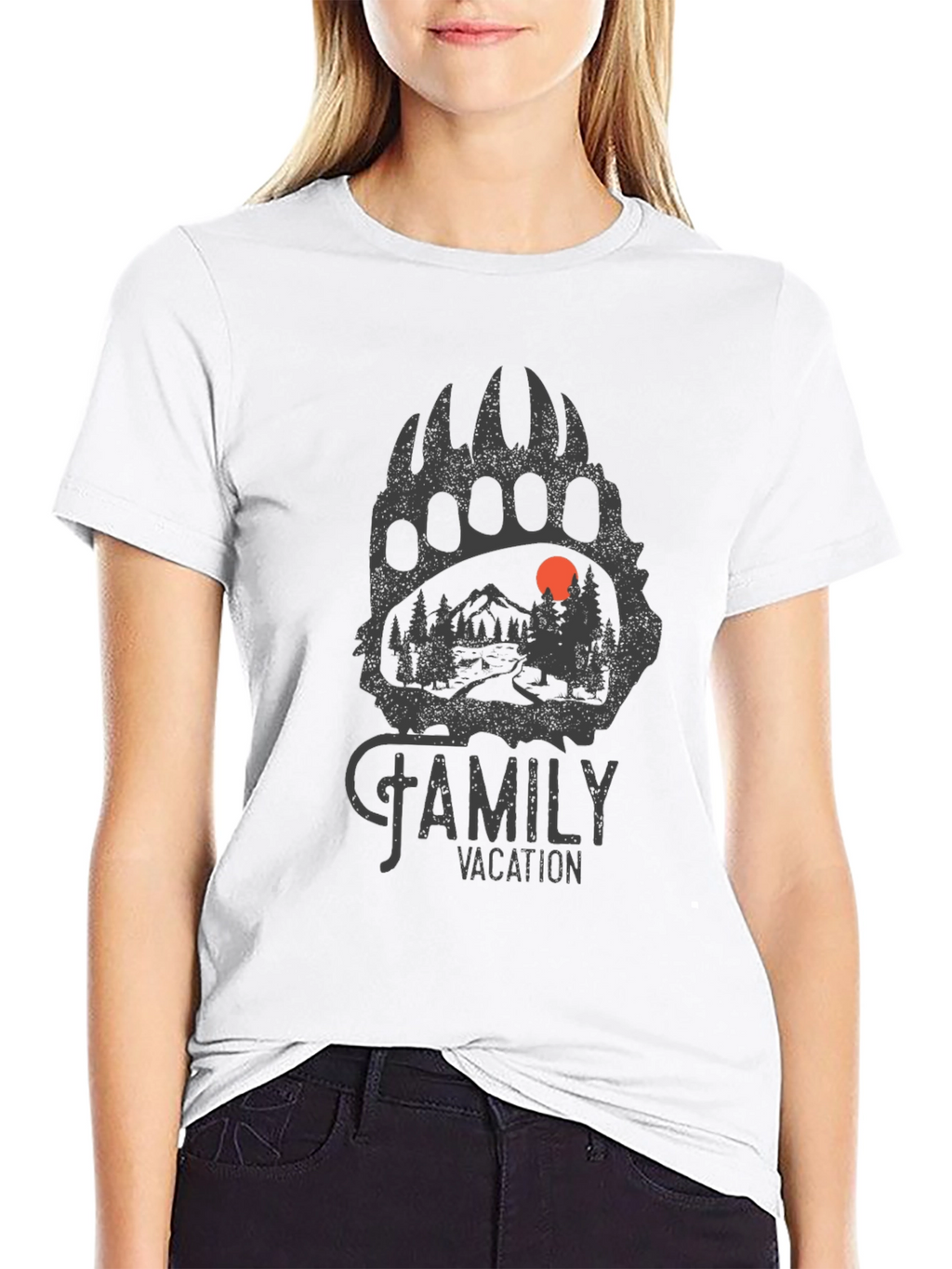 Family Vacation Bear Paw Graphic Tee