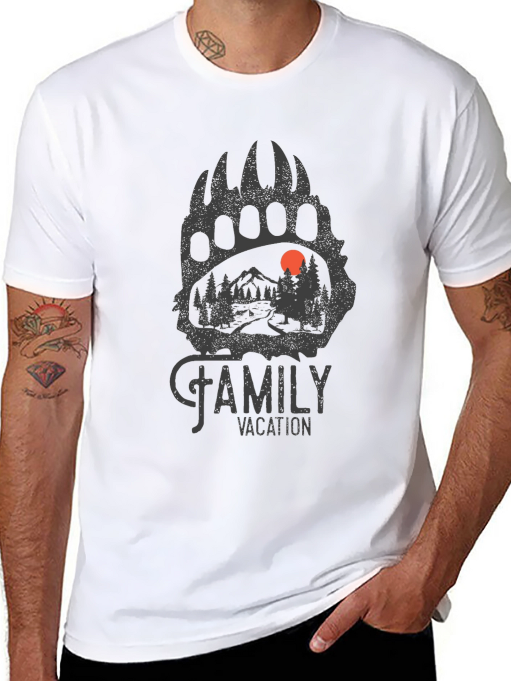 Family Vacation Bear Paw Graphic Tee