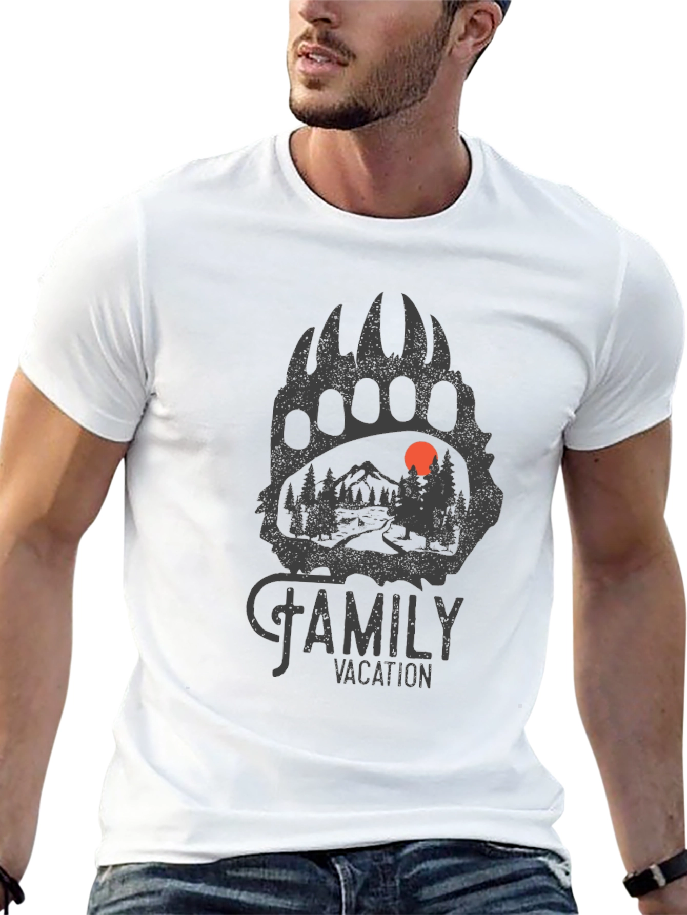 Family Vacation Bear Paw Graphic Tee