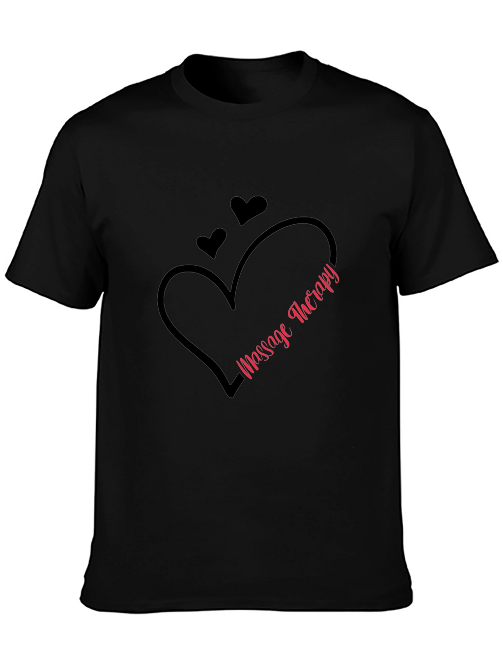 Massage Therapy Heart Graphic T-Shirt - Black