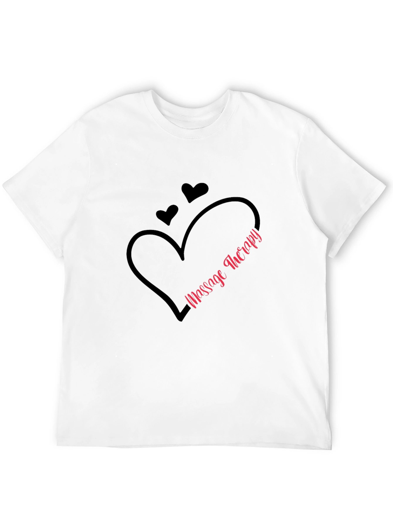 Massage Therapy Heart Graphic T-Shirt - Black