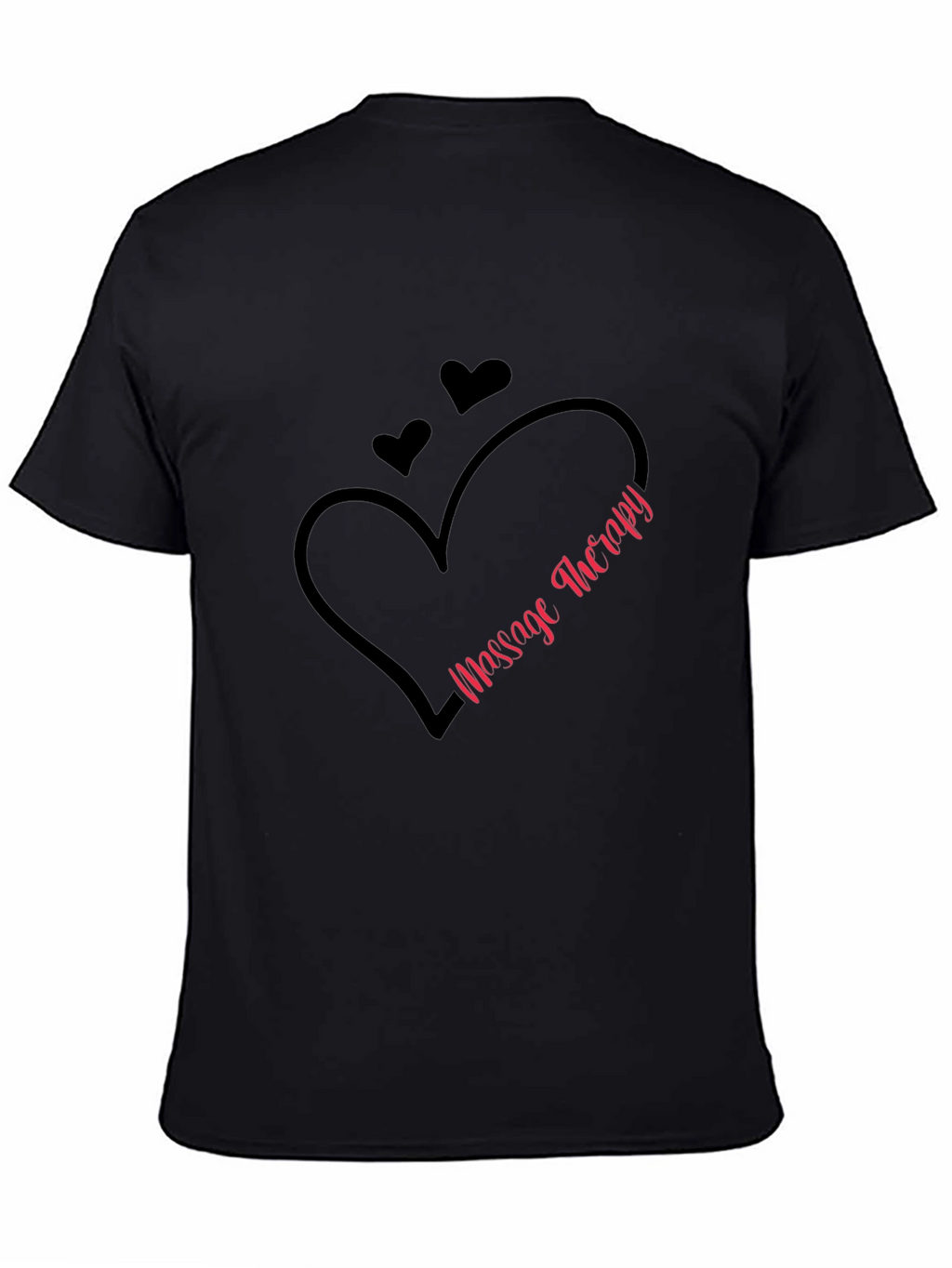 Massage Therapy Heart Graphic T-Shirt - Black