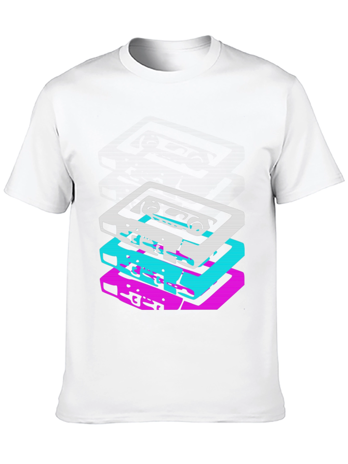 Retro Cassette Stack Graphic Tee - Black