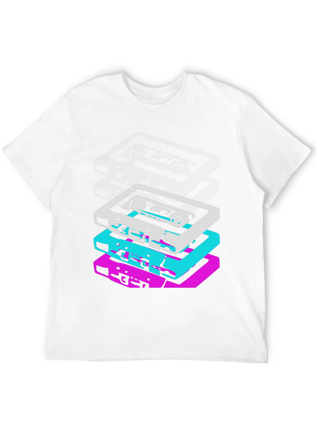Retro Cassette Stack Graphic Tee - Black