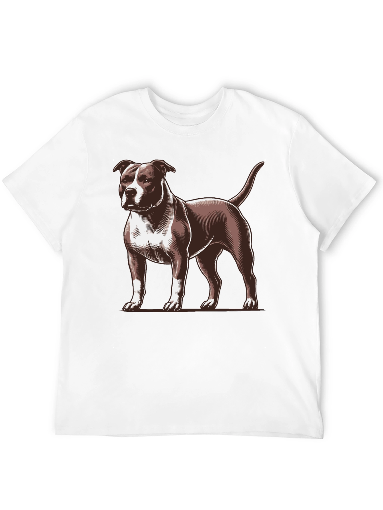 Pitbull Dog Graphic Print Mens Black T-Shirt