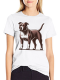 Pitbull Dog Graphic Print Mens Black T-Shirt