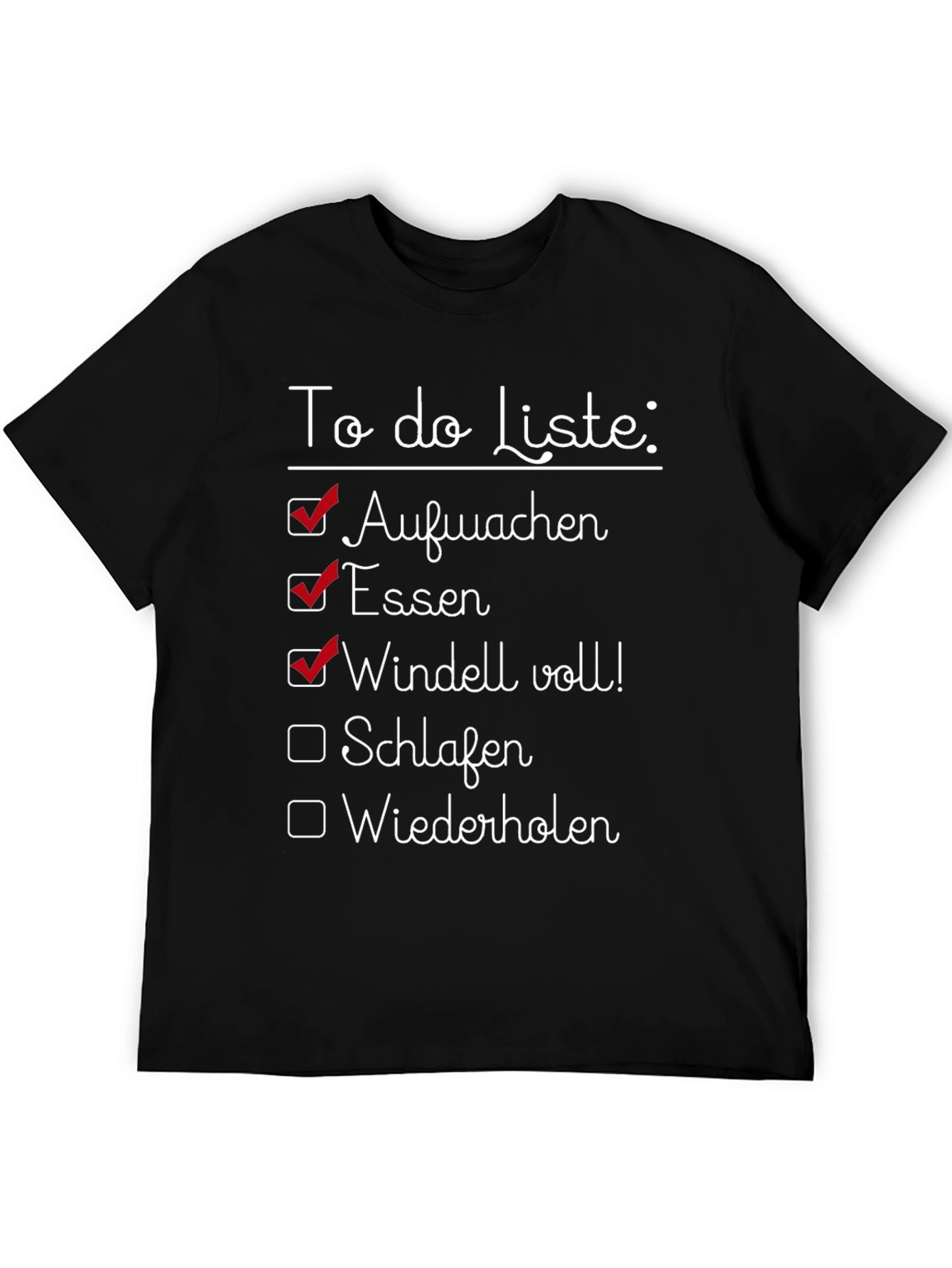 Funny Baby To-Do List Graphic Tee