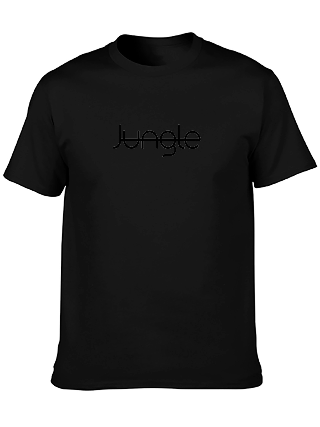 Black Jungle Print Crew Neck T-Shirt
