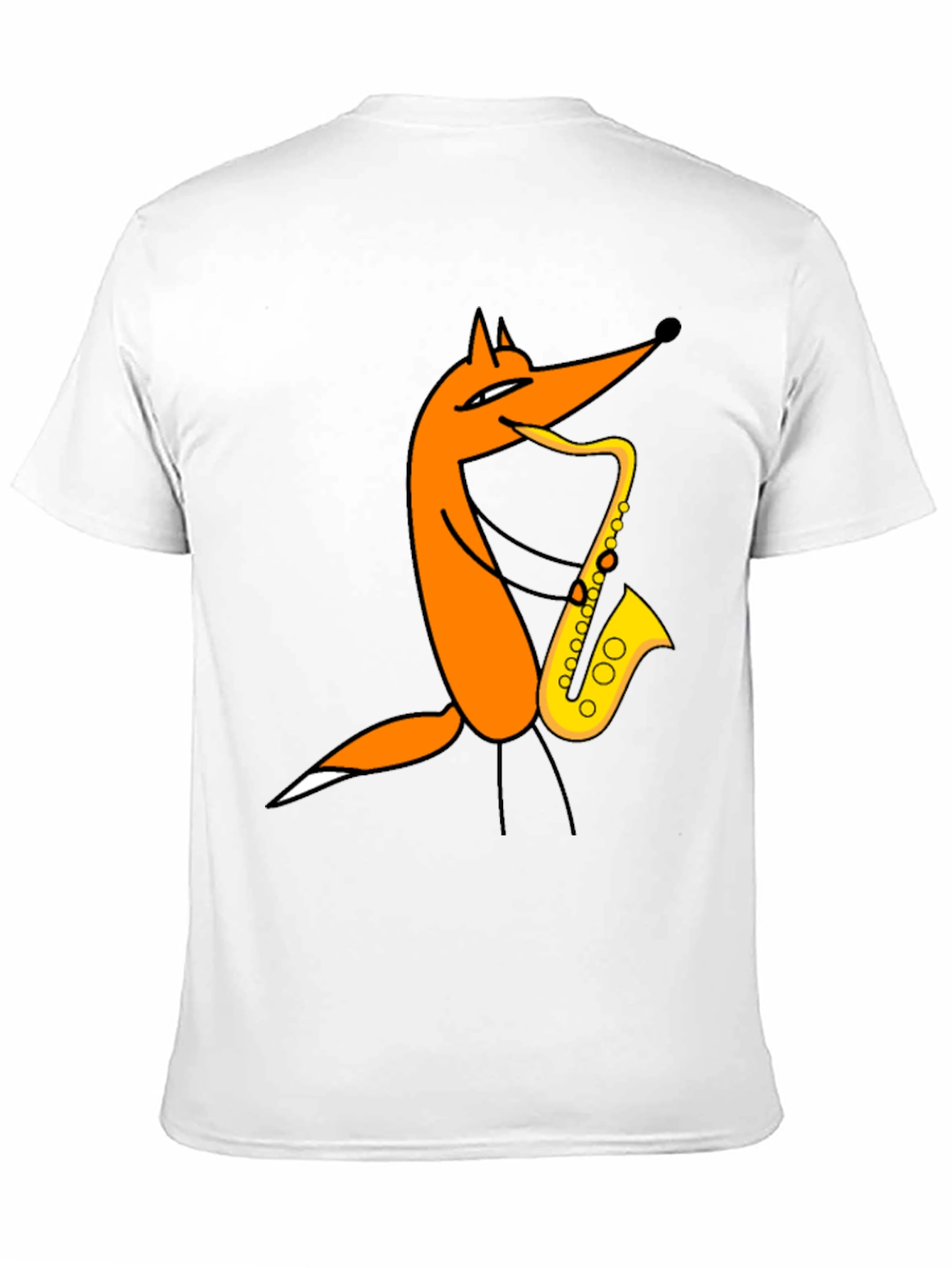Fox Saxophone T-Shirt - Black Cotton Tee