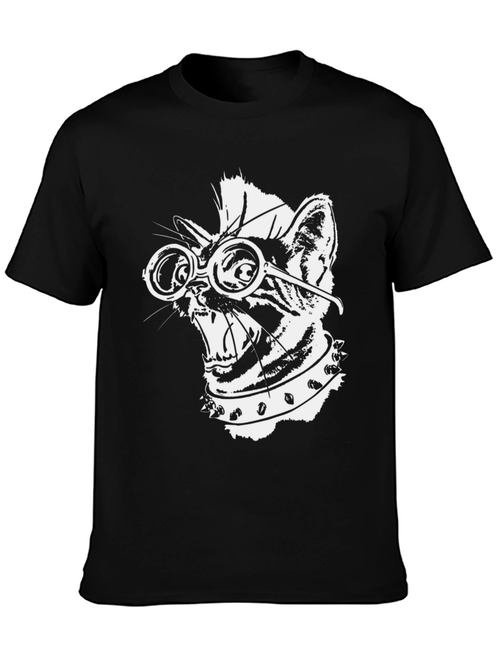 Punk Rock Cat T-Shirt - Cool Graphic Tee