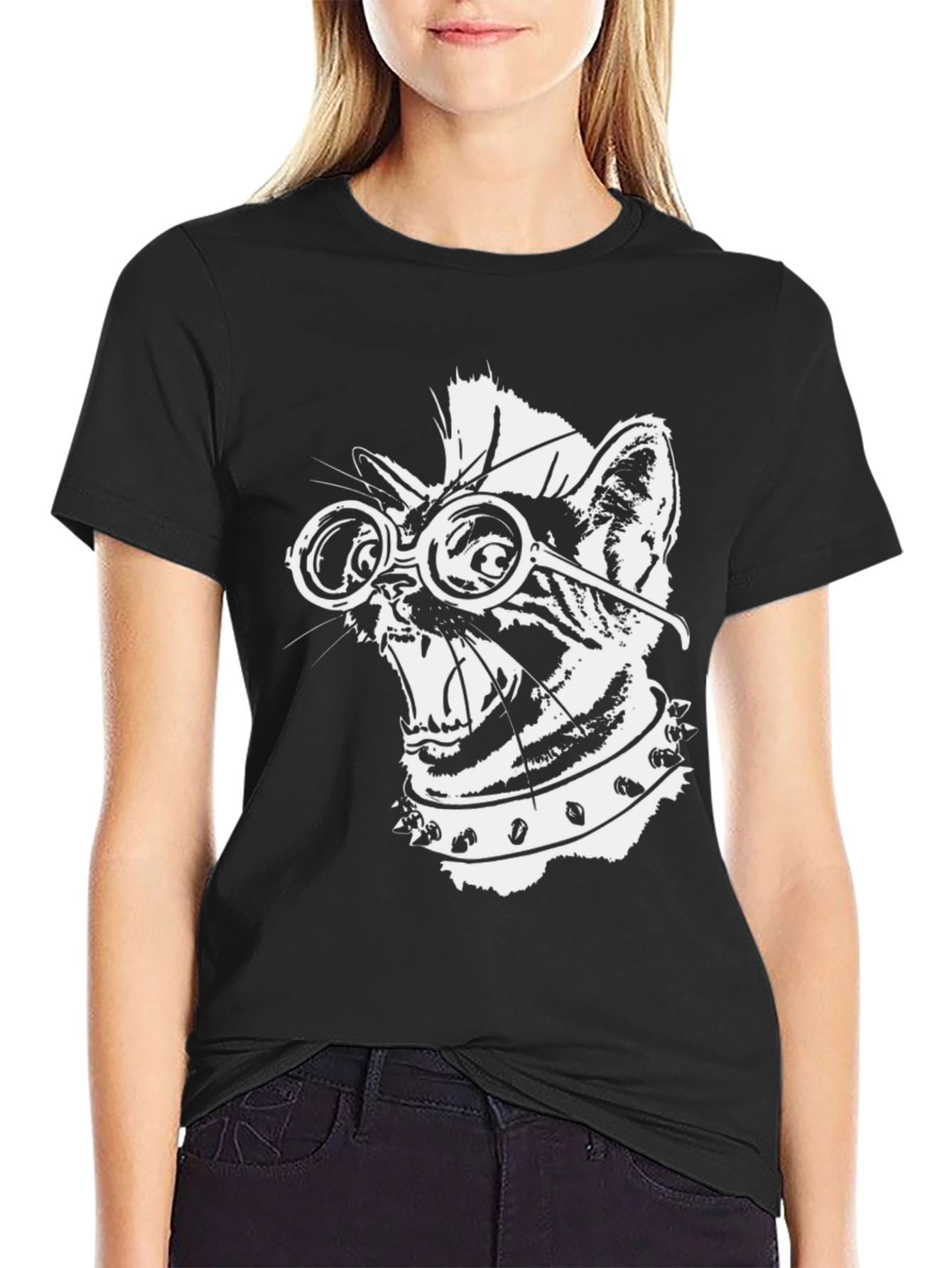 Punk Rock Cat T-Shirt - Cool Graphic Tee