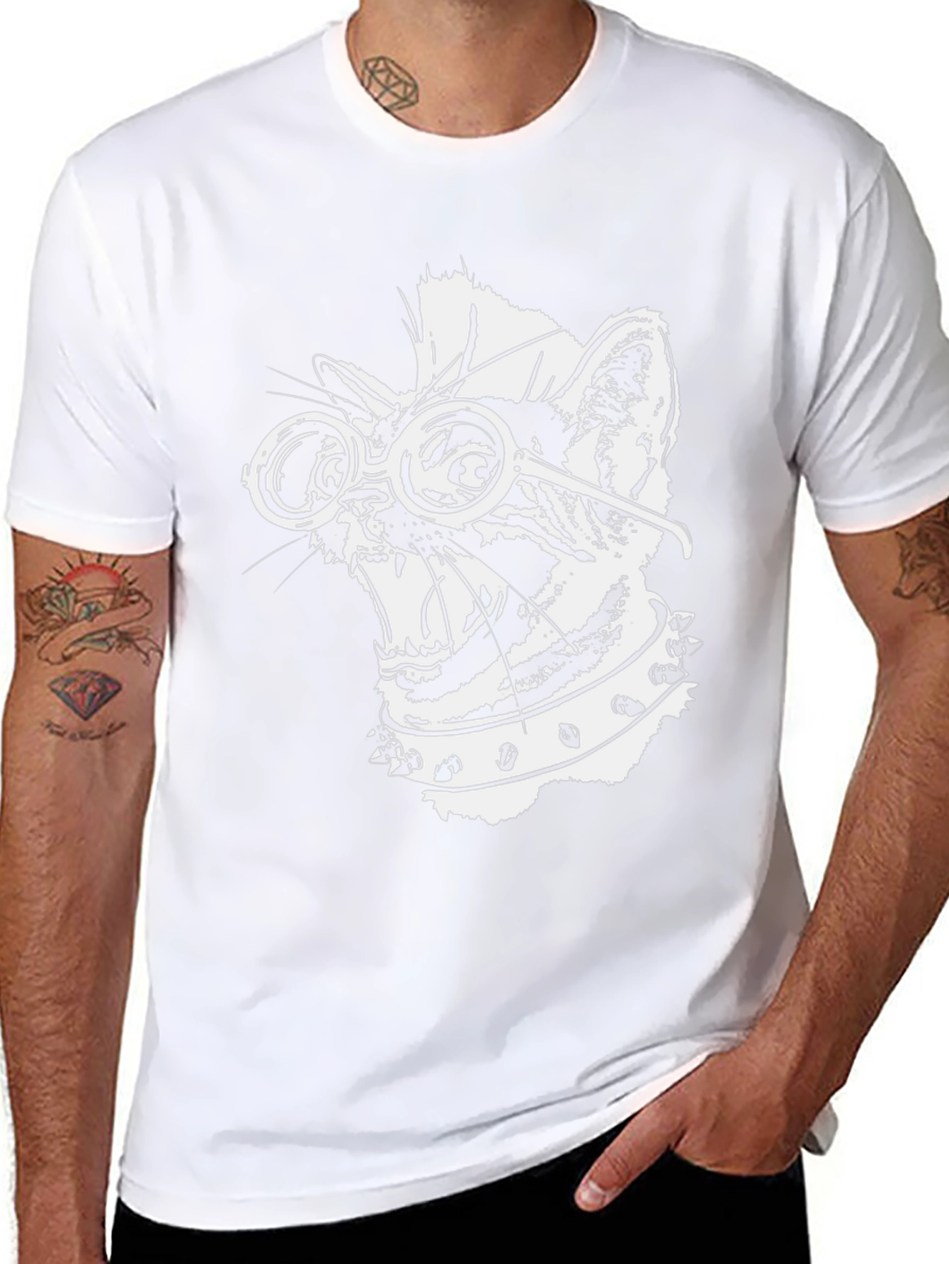 Punk Rock Cat T-Shirt - Cool Graphic Tee