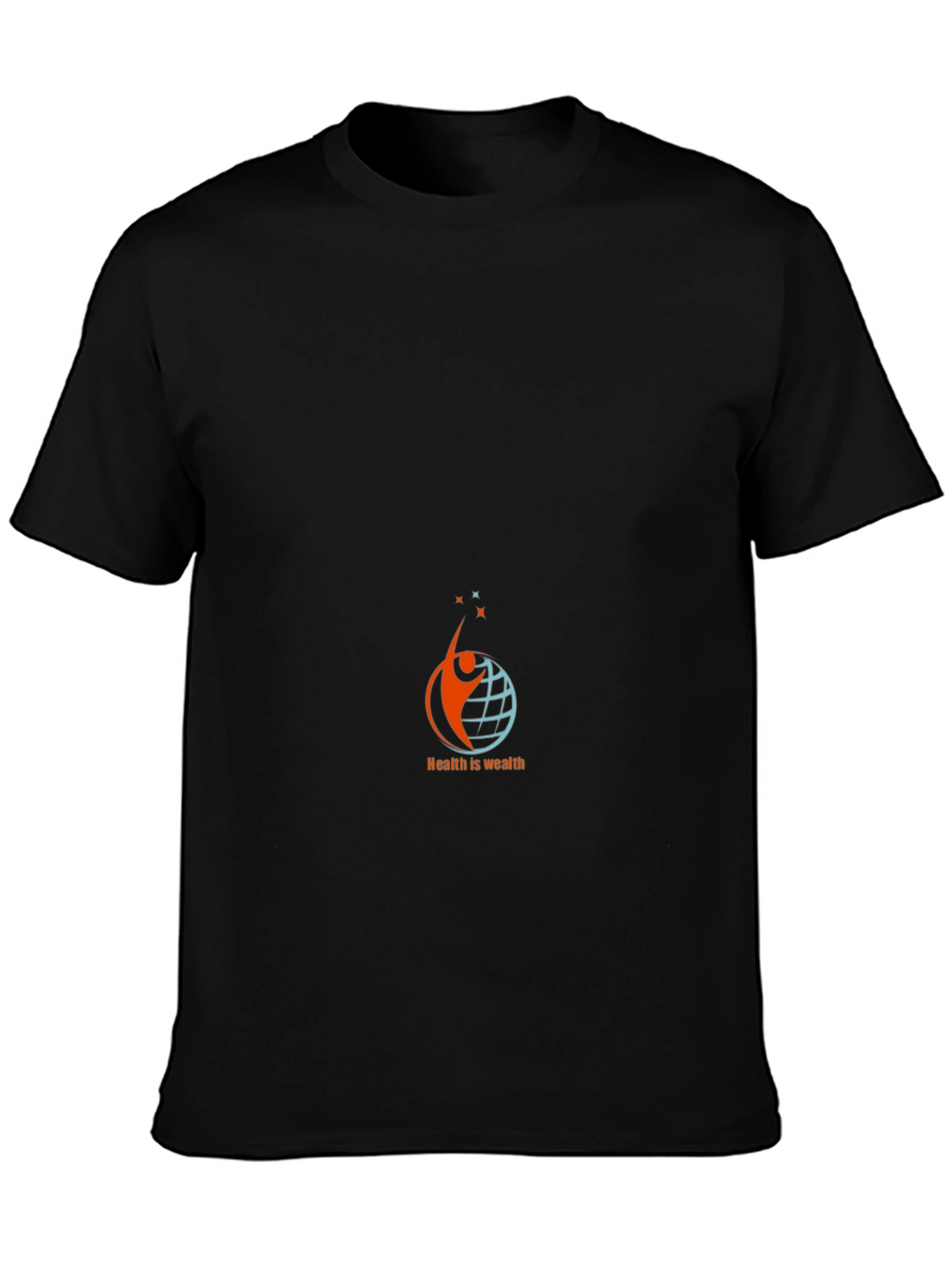 Health is Wealth Black Graphic Tee