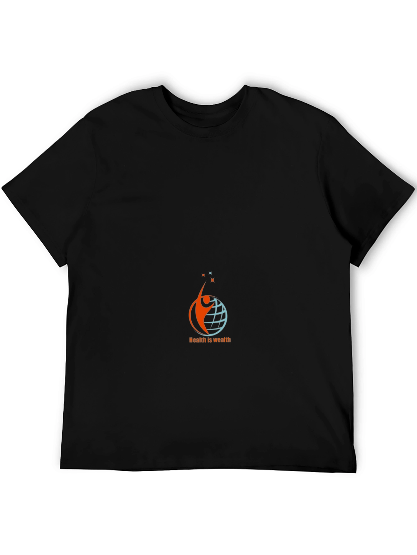 Health is Wealth Black Graphic Tee