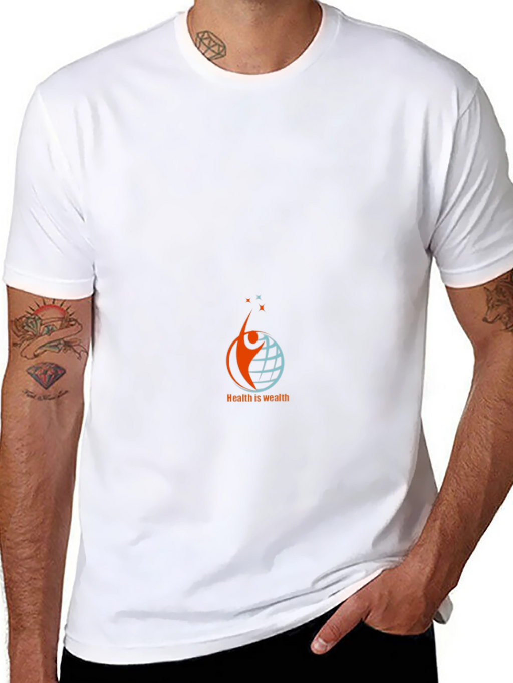 Health is Wealth Black Graphic Tee