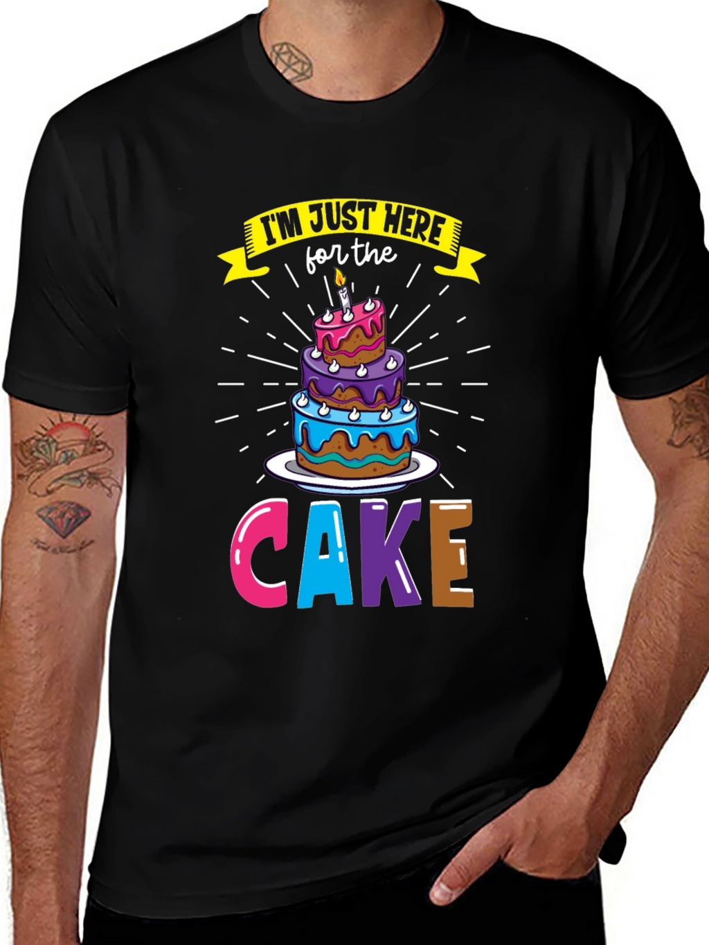 Cake Lover T-Shirt - Here for the Cake