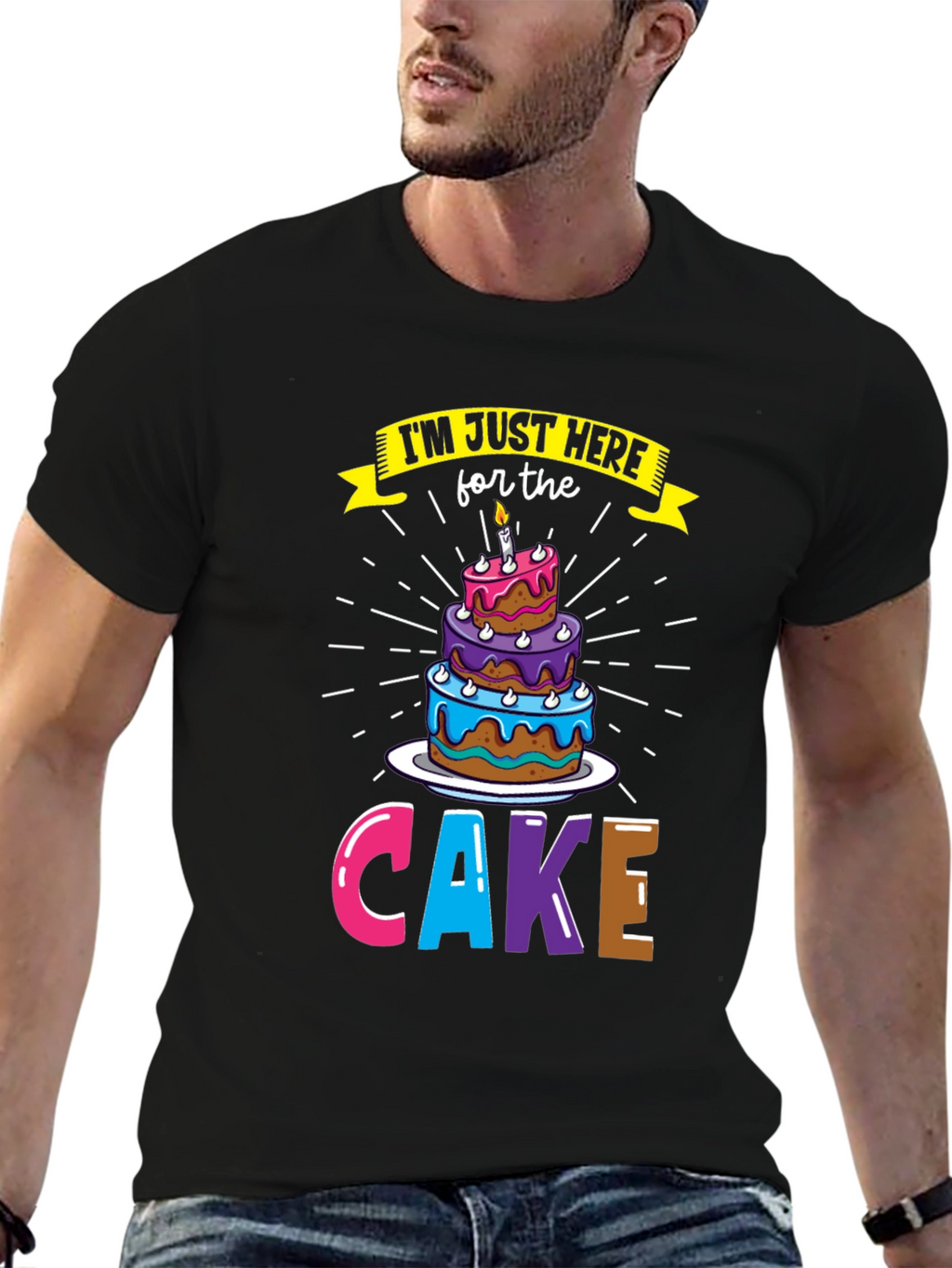 Cake Lover T-Shirt - Here for the Cake