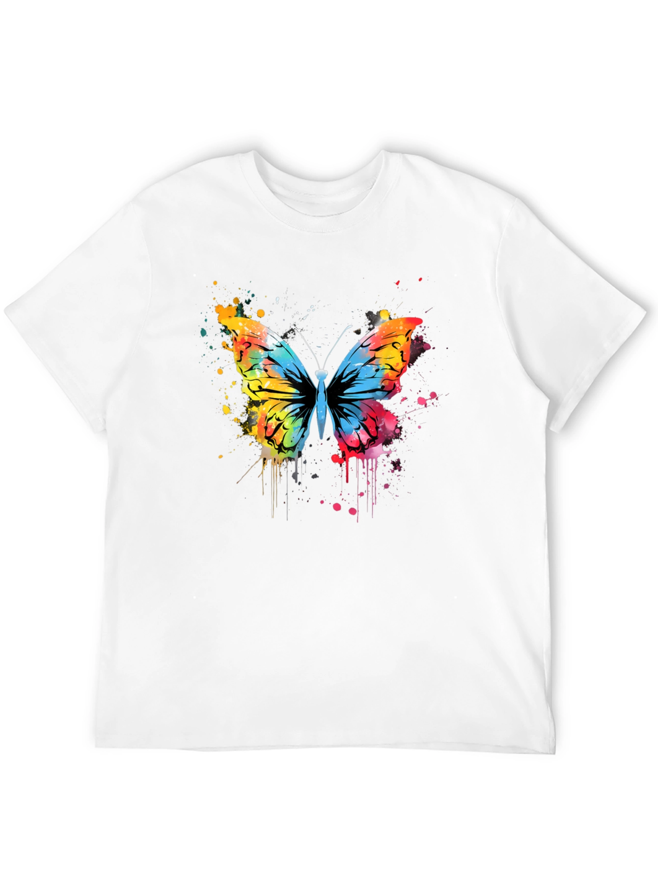 Butterfly Splatter Graphic Tee - Mens Black T-Shirt