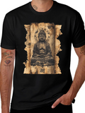 Buddha Scroll Graphic Tee - Spiritual Design