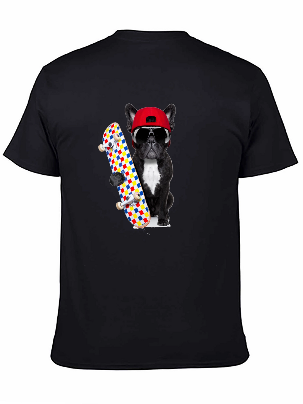 Cool Dog Skateboard Graphic Tee - Black