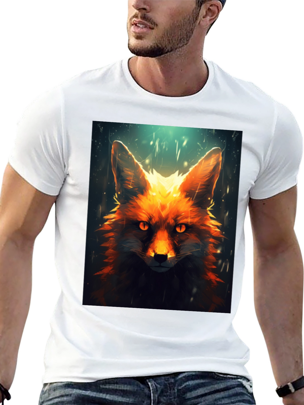 Fiery Fox Graphic Tee - Mens Black T-Shirt