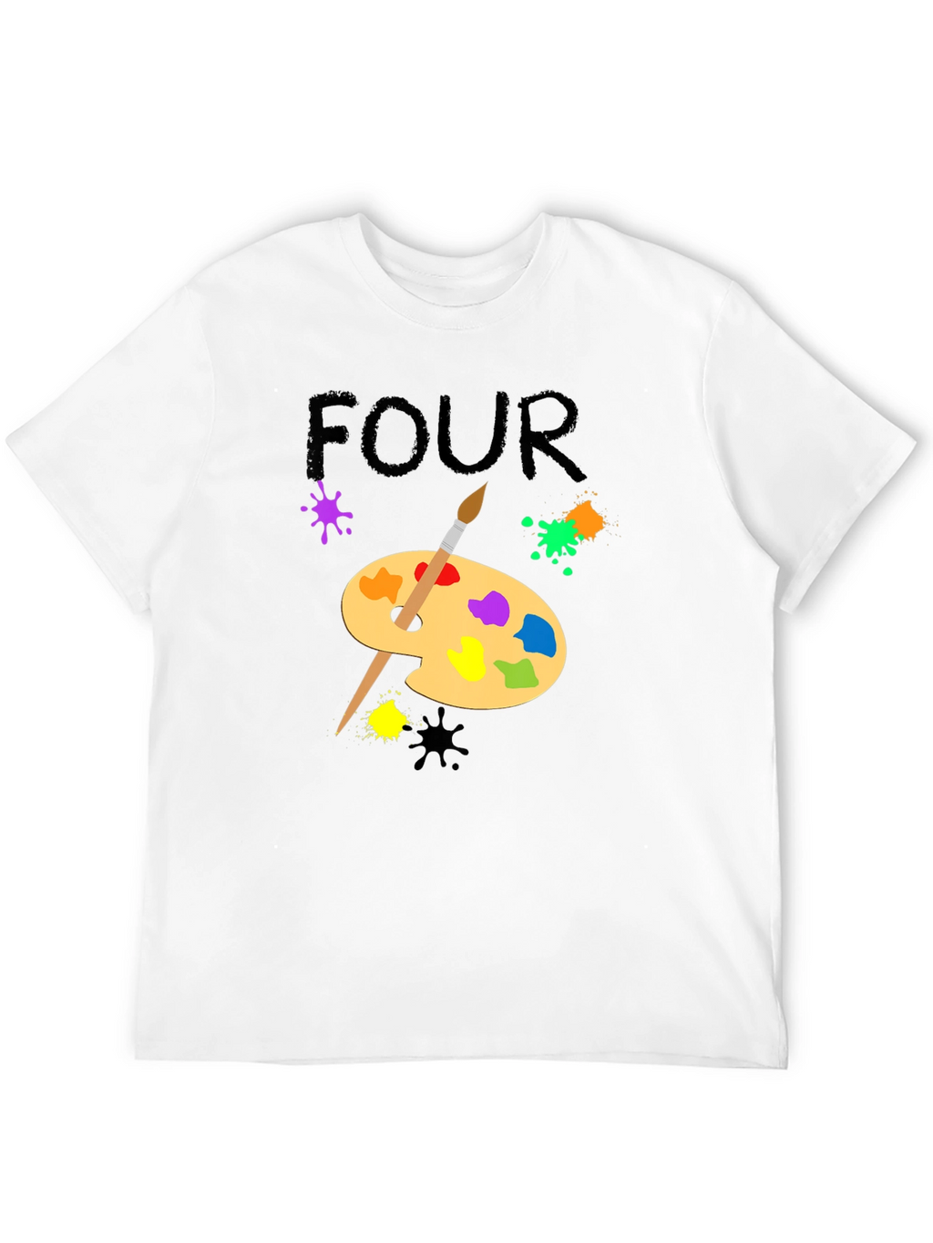 Painter Four Birthday Black T-Shirt