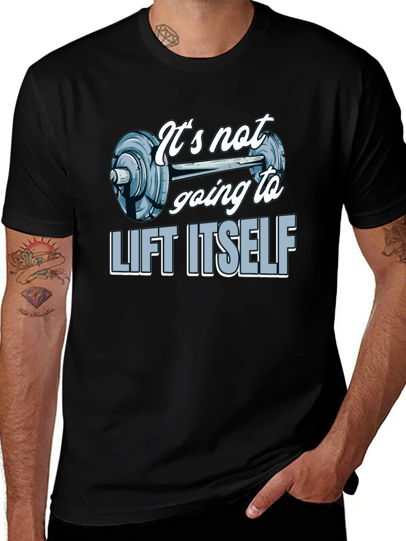 Gym Motivation T-Shirt - Lift Itself Design