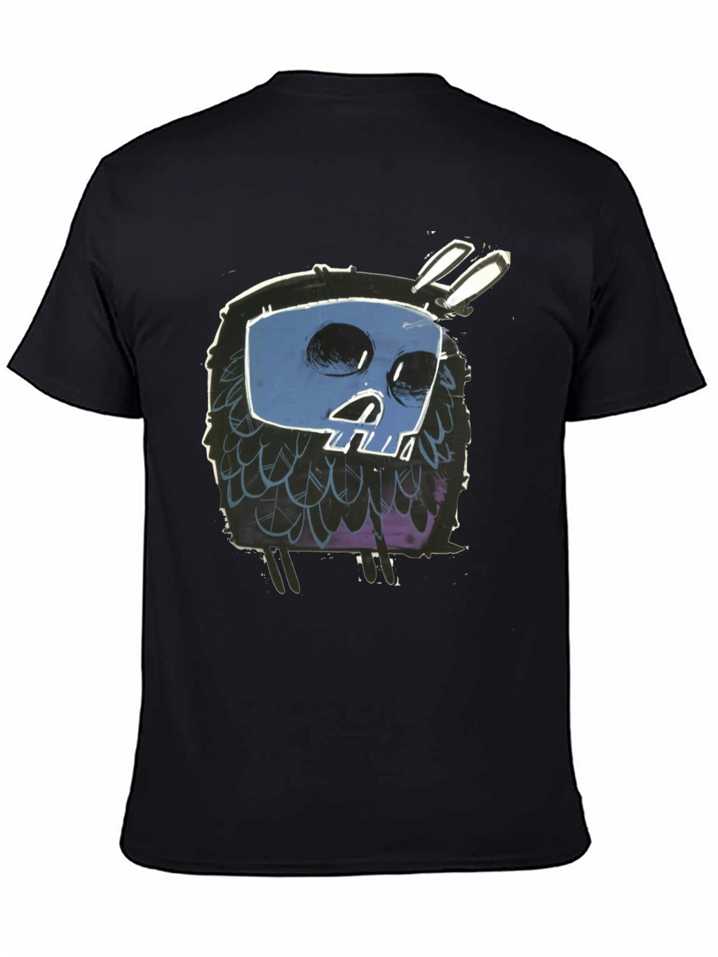 Skull Bunny Graphic Black T-Shirt