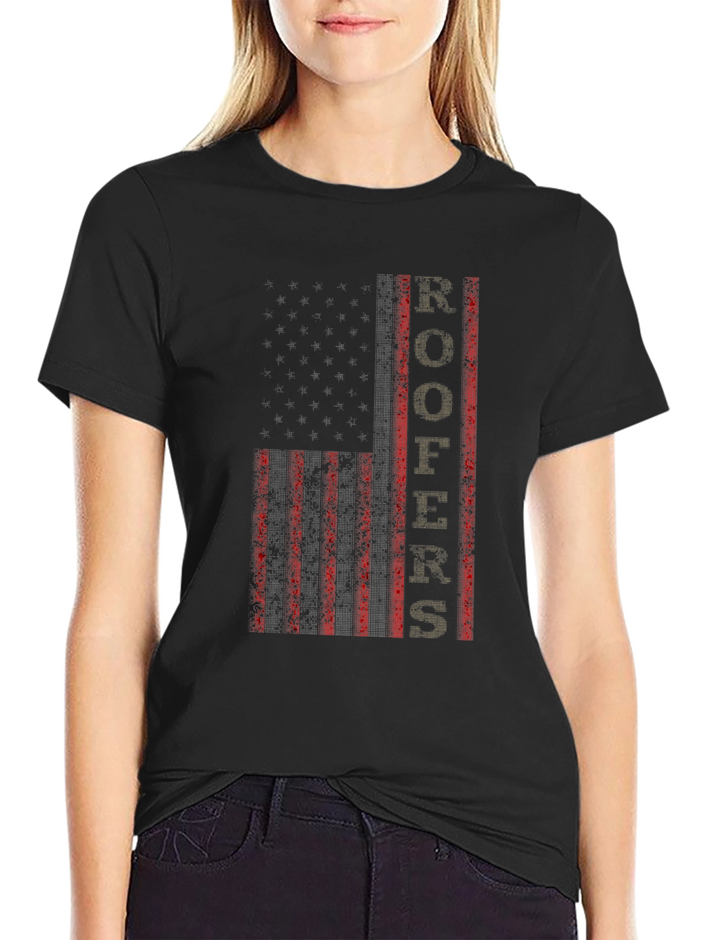 Roofer American Flag Graphic Tee