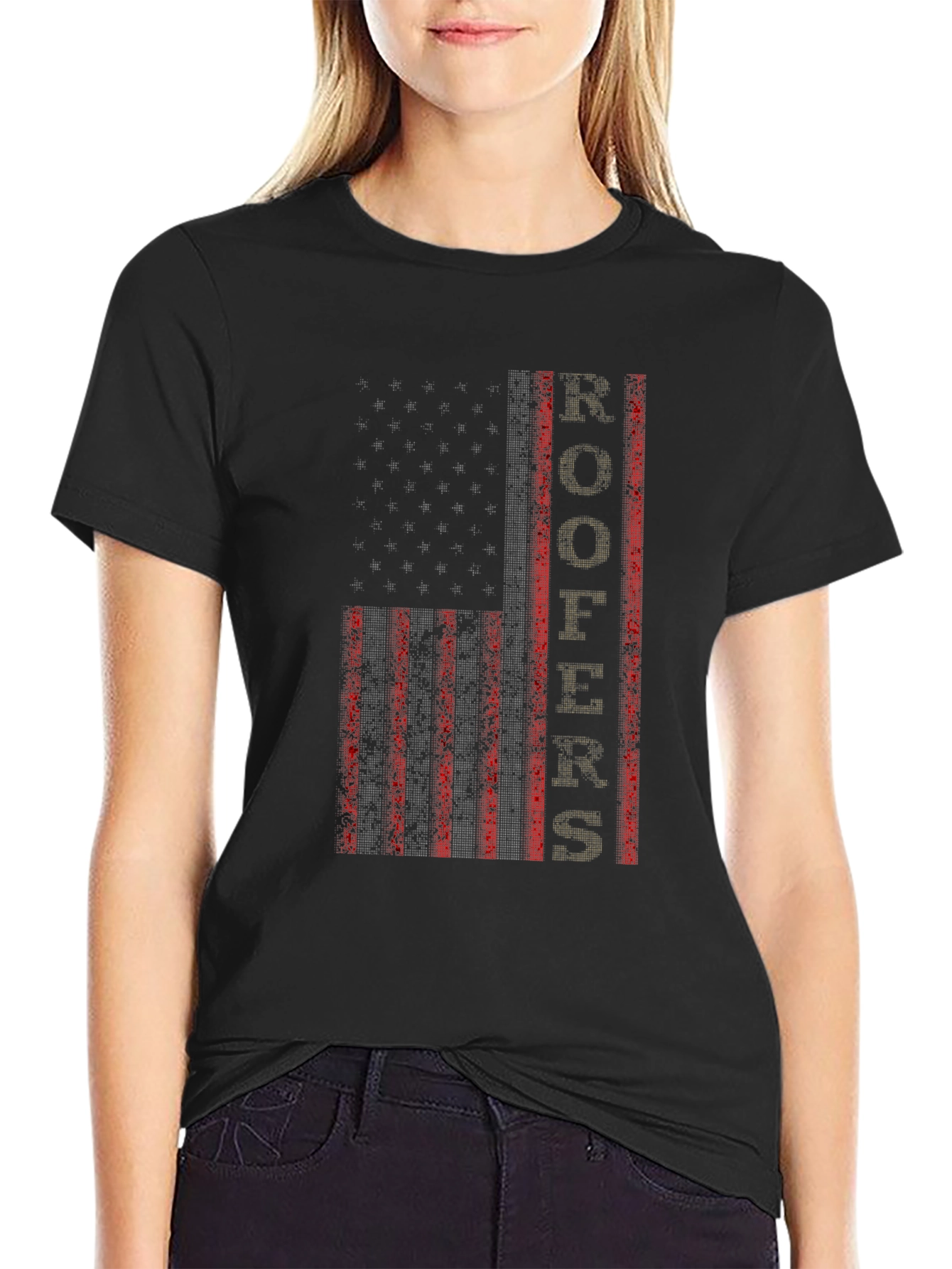 Roofer American Flag Graphic Tee