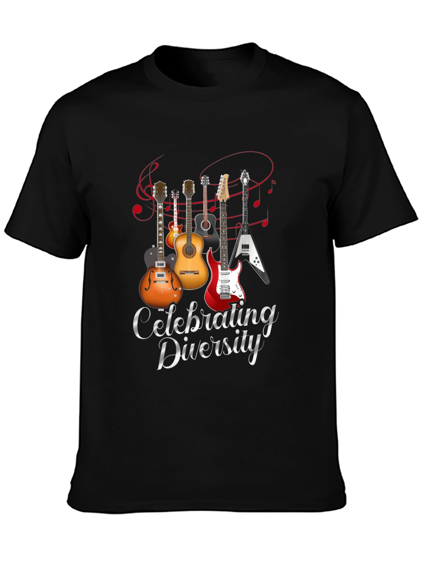 Celebrating Diversity Guitar Graphic T-Shirt