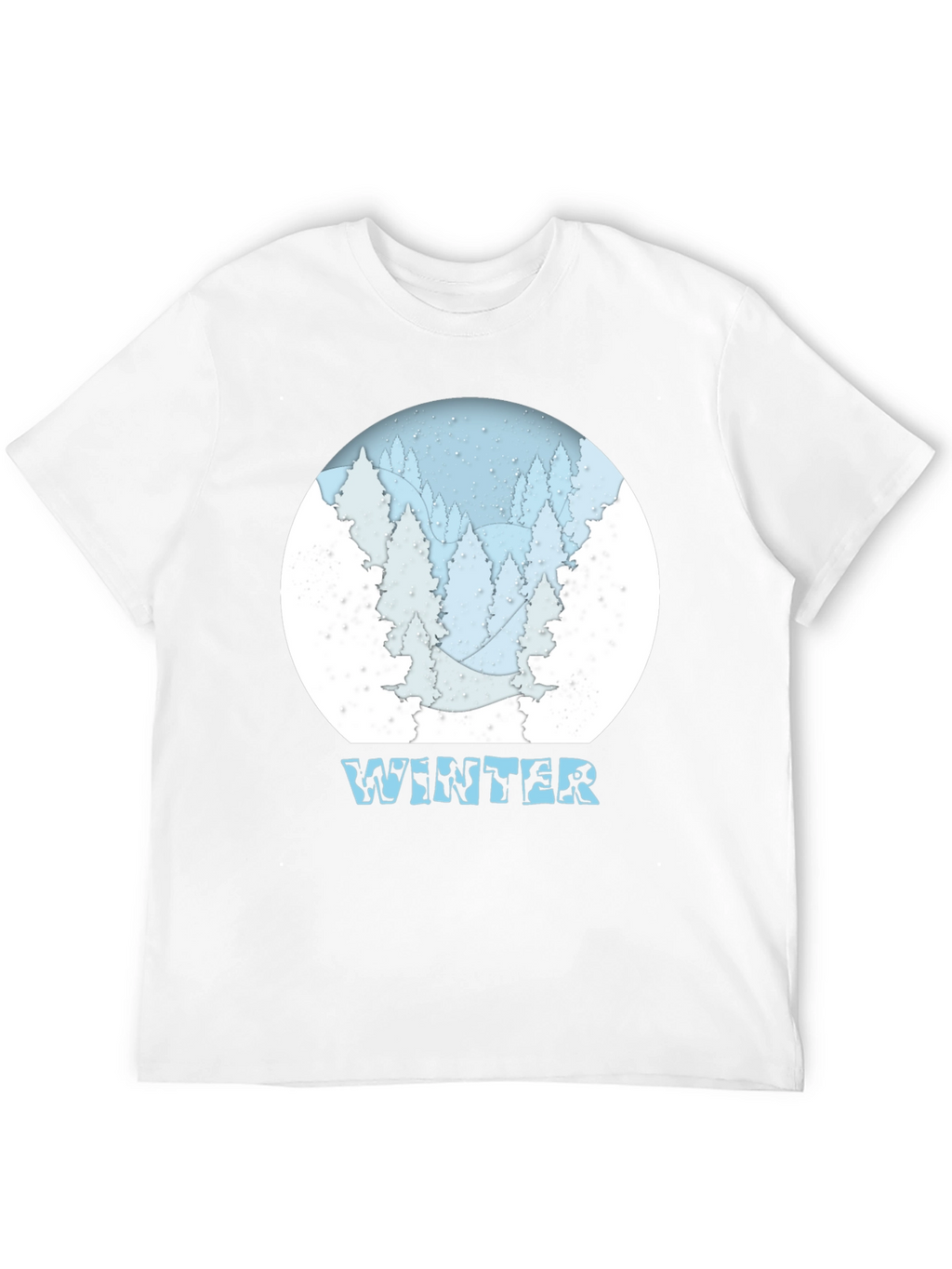 Winter Scene Graphic T-Shirt - Snow Forest Tee