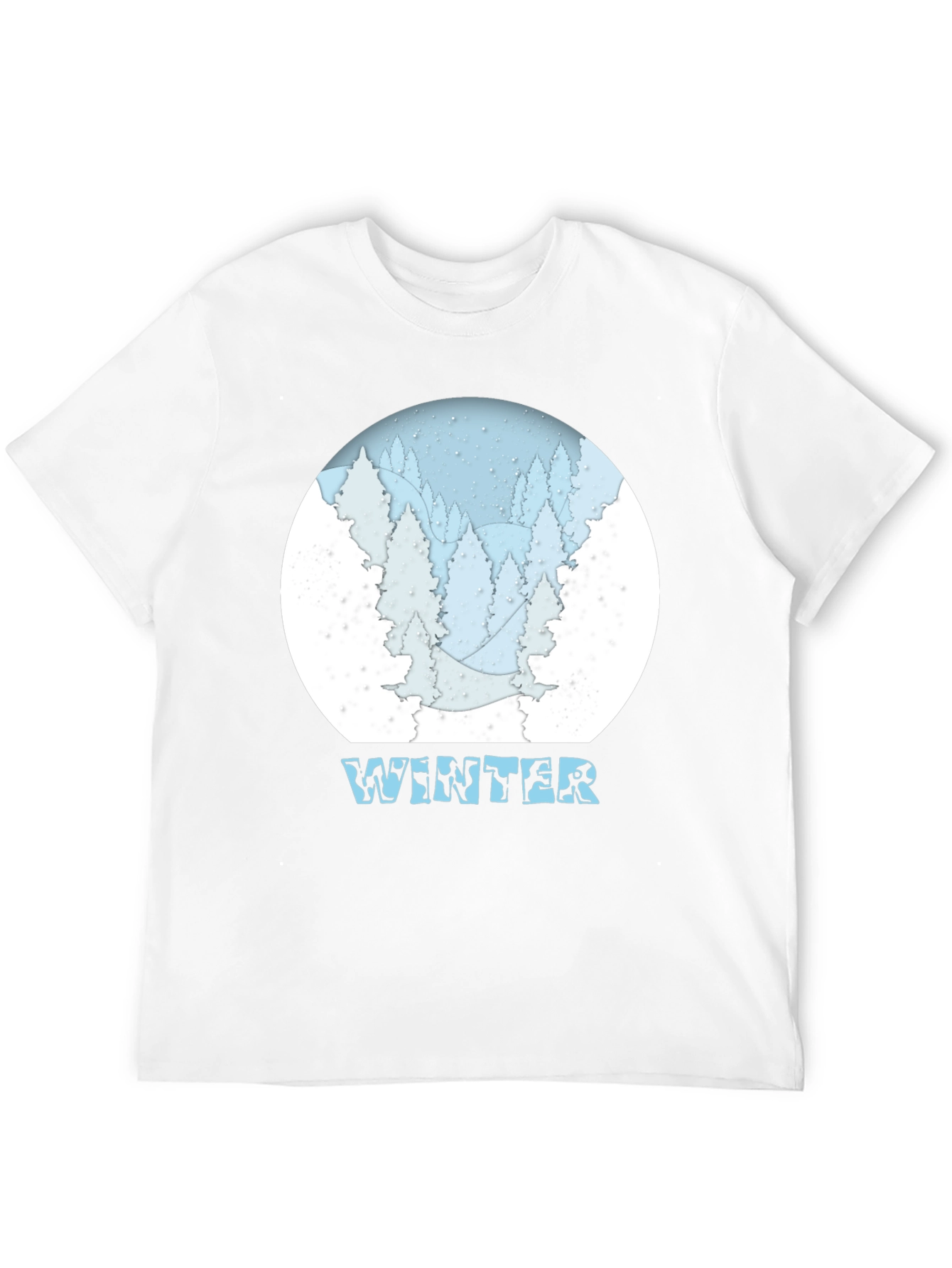 Winter Scene Graphic T-Shirt - Snow Forest Tee