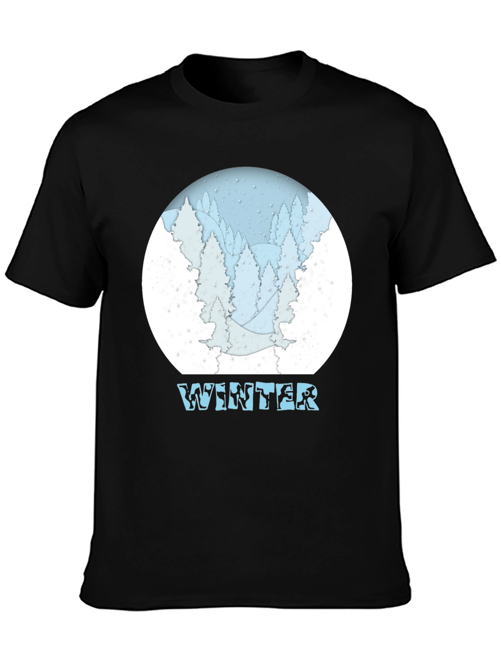 Winter Scene Graphic T-Shirt - Snow Forest Tee