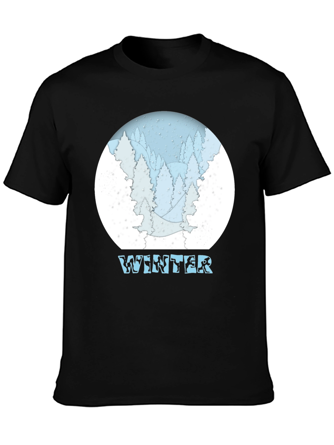 Winter Scene Graphic T-Shirt - Snow Forest Tee
