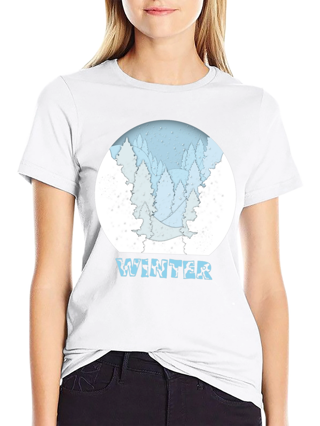 Winter Scene Graphic T-Shirt - Snow Forest Tee