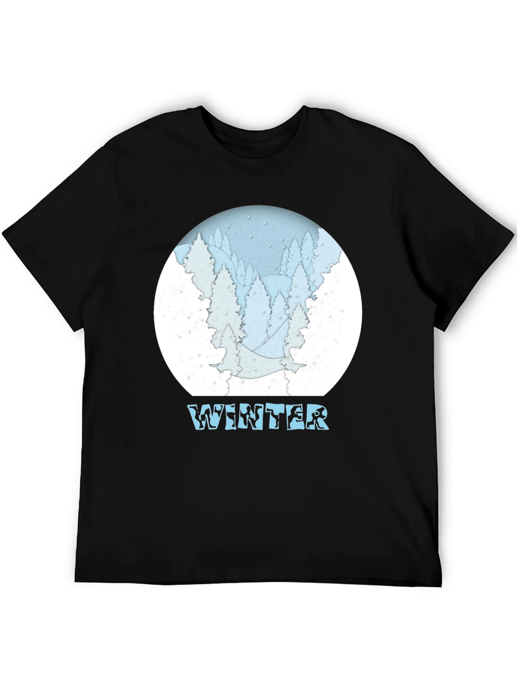 Winter Scene Graphic T-Shirt - Snow Forest Tee