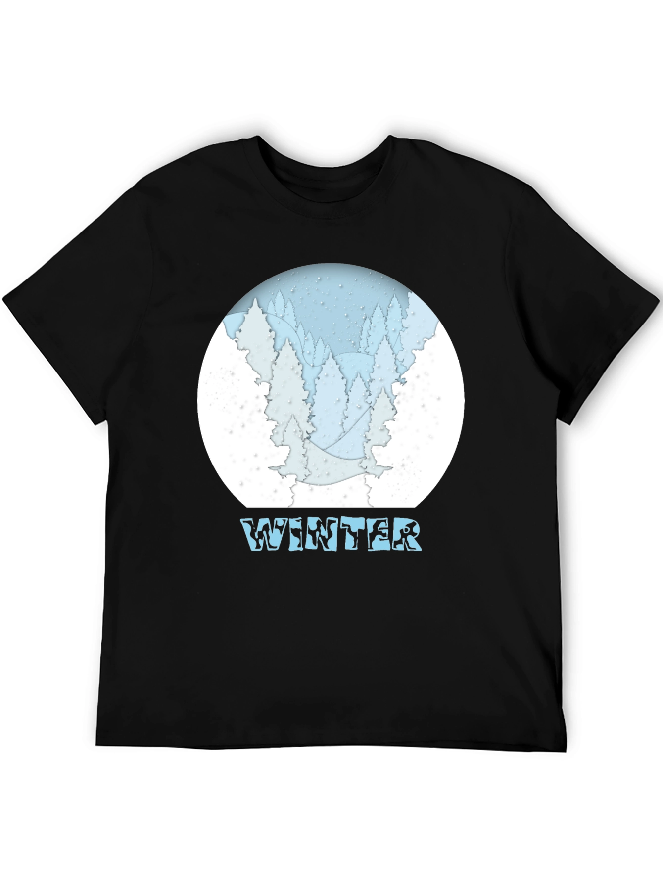 Winter Scene Graphic T-Shirt - Snow Forest Tee