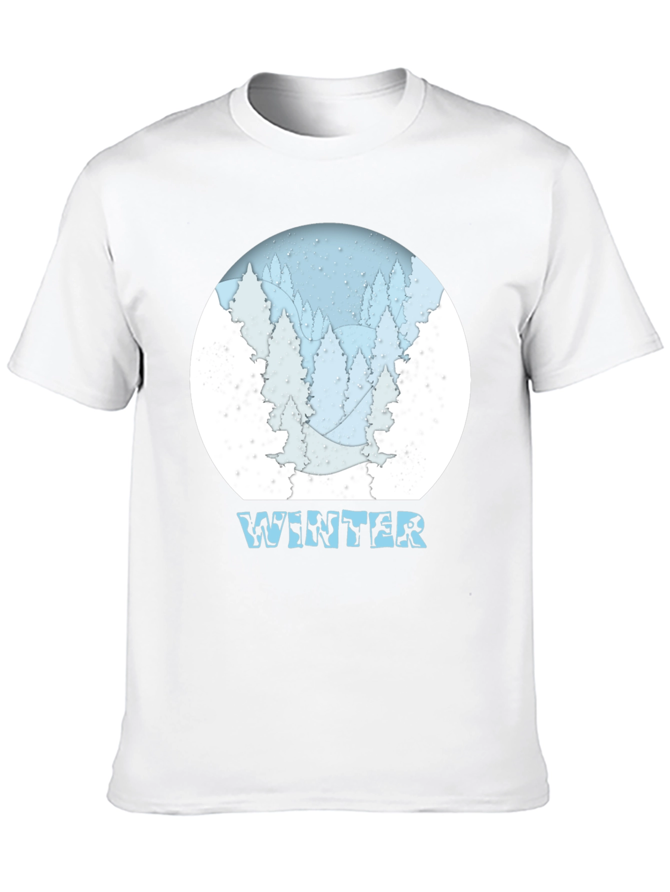 Winter Scene Graphic T-Shirt - Snow Forest Tee