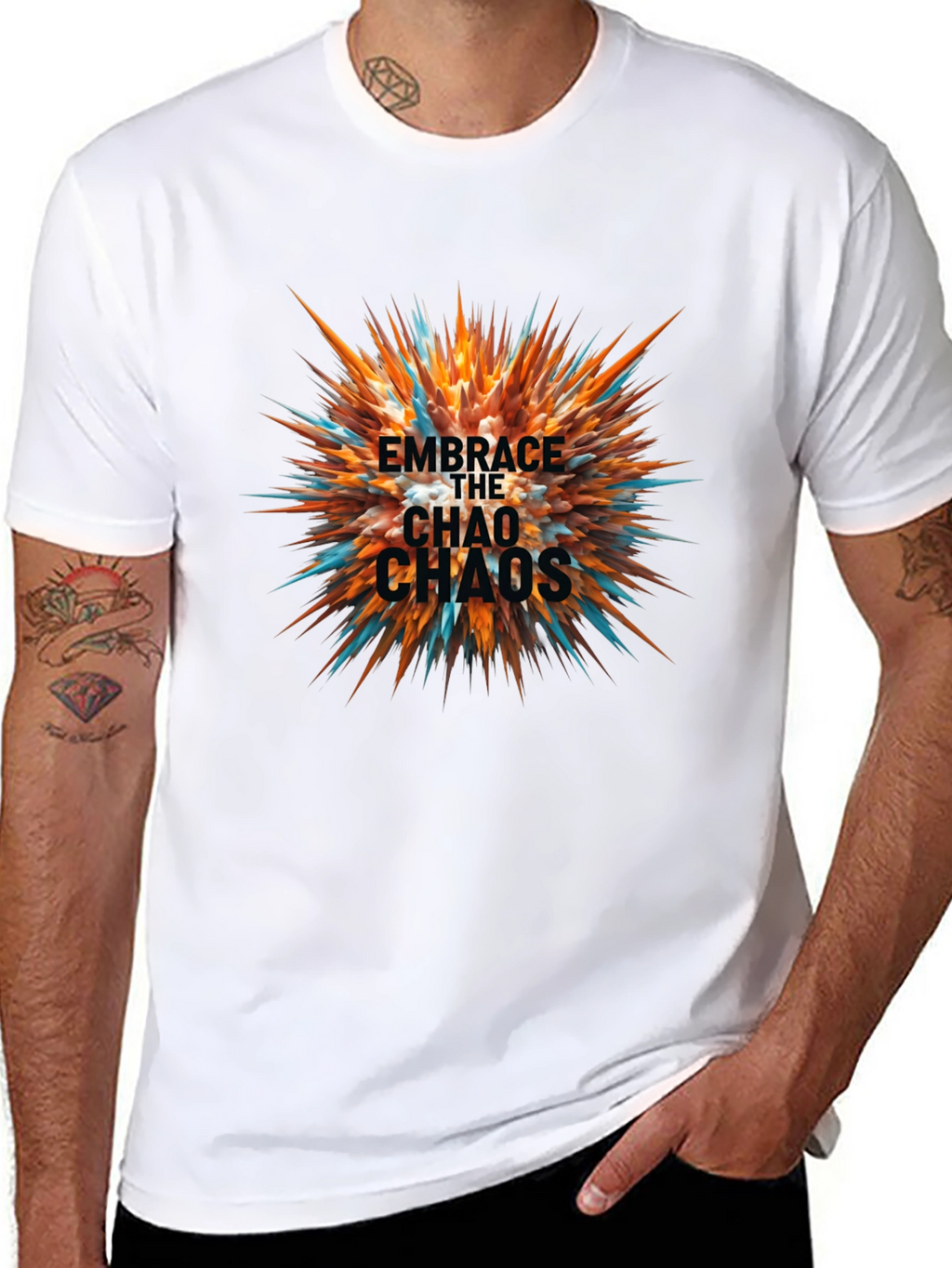 Embrace the Chaos Black Graphic Tee