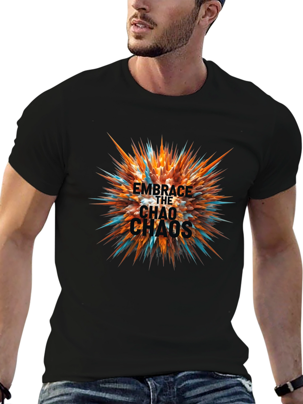 Embrace the Chaos Black Graphic Tee