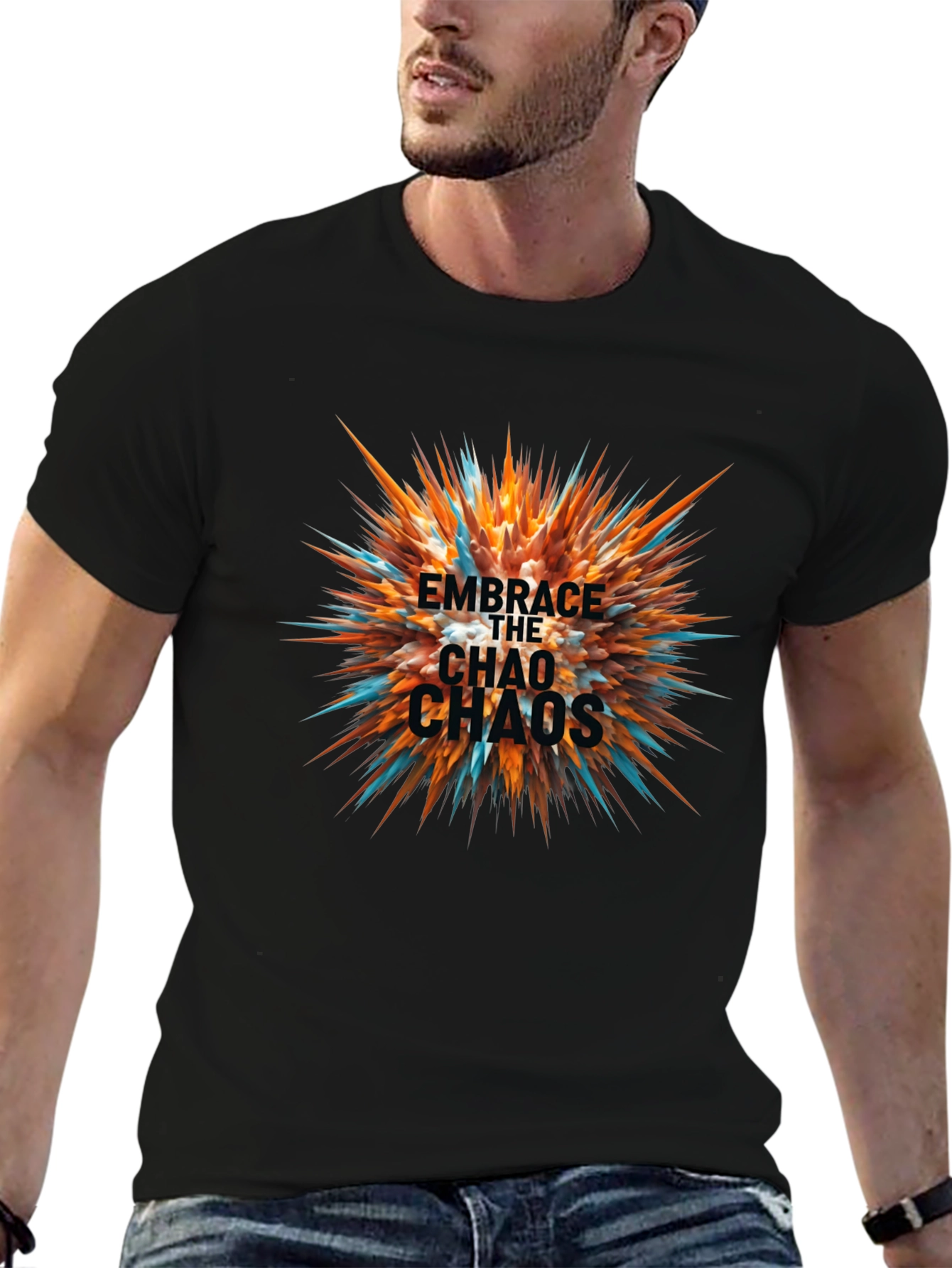 Embrace the Chaos Black Graphic Tee