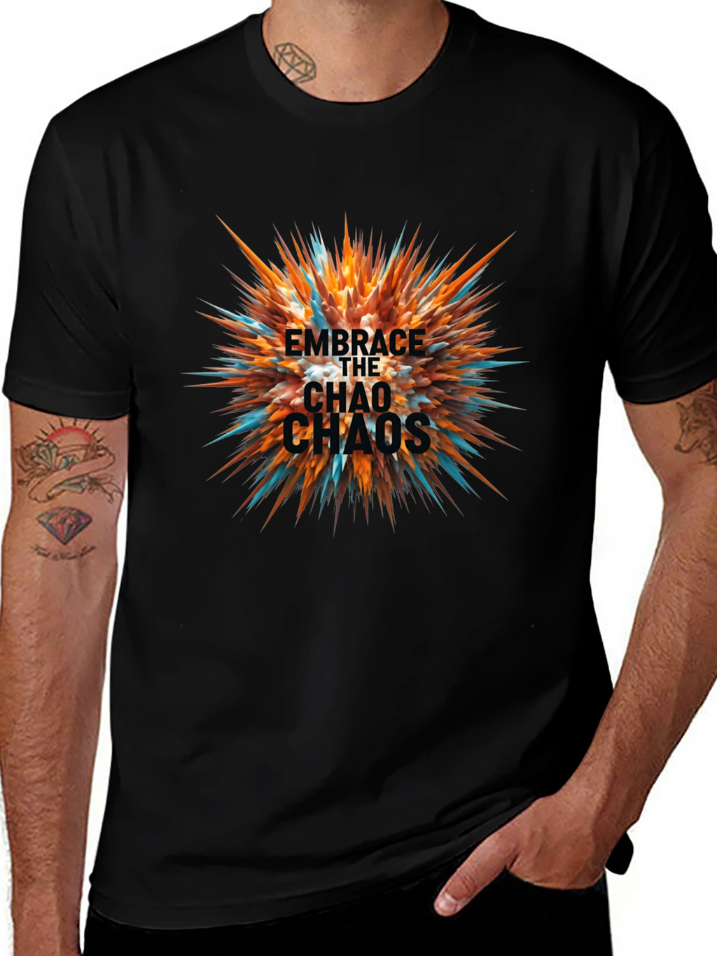 Embrace the Chaos Black Graphic Tee